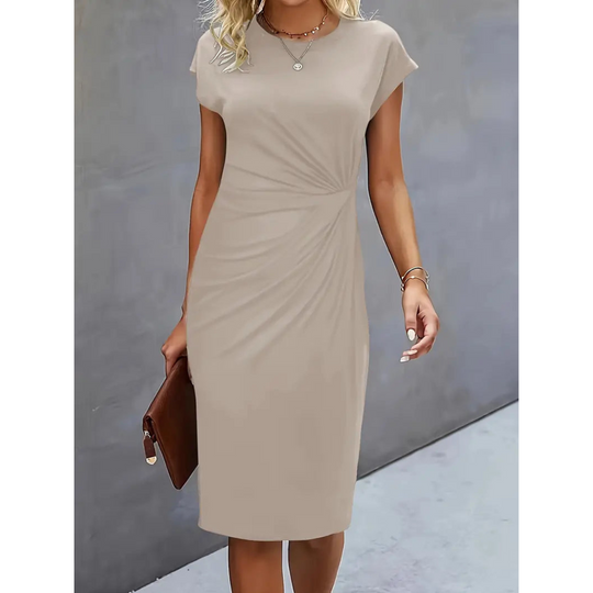 EB | Damen Taillenakzent Stil Kleid Kurzärmlich