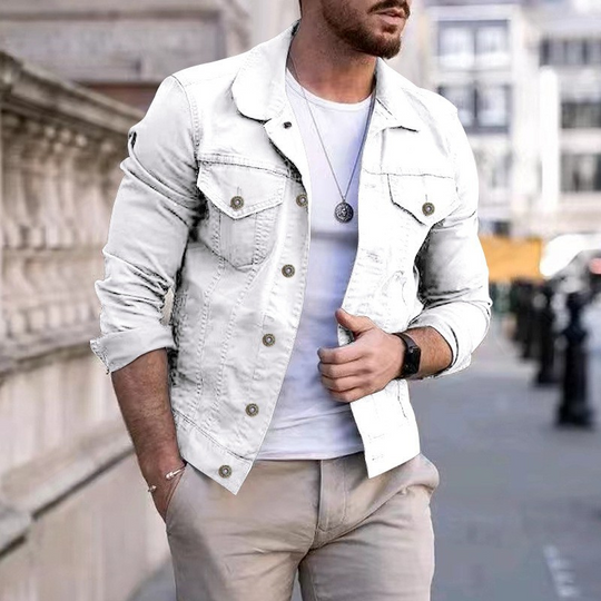 EB - Klassisch gefärbte Jeansjacke für Männer