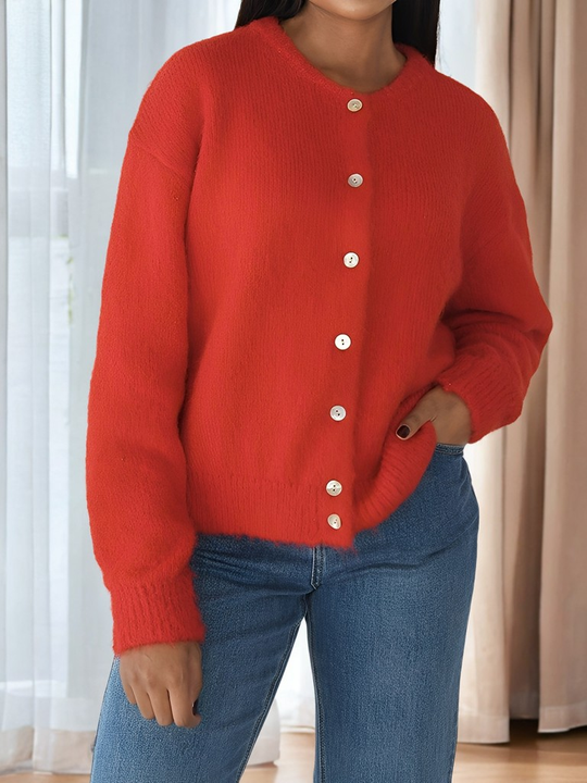 EB | Vintage Wollmantel mit Knöpfen für Frauen