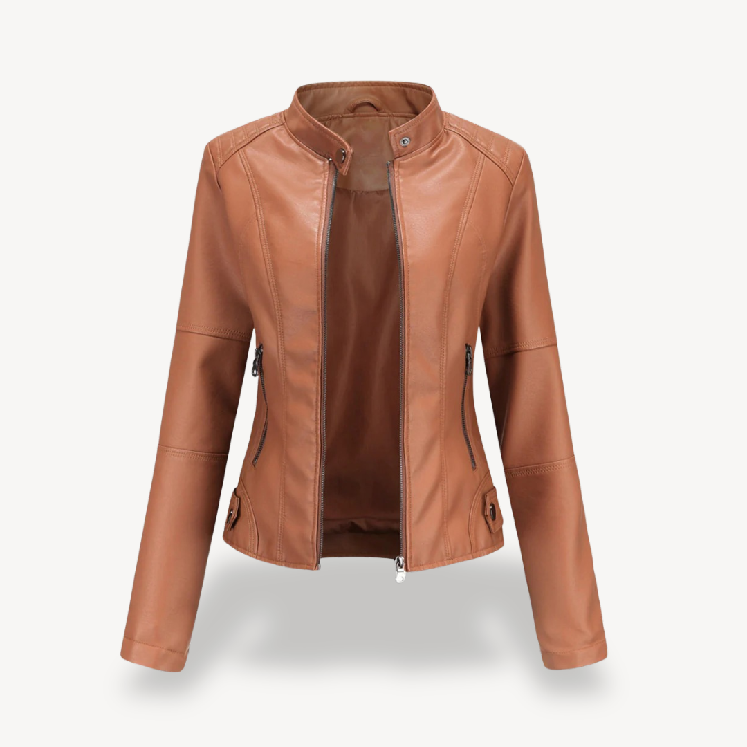 EB | Damen Kunstleder Bikerjacke