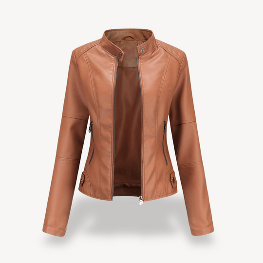 EB | Damen Kunstleder Bikerjacke