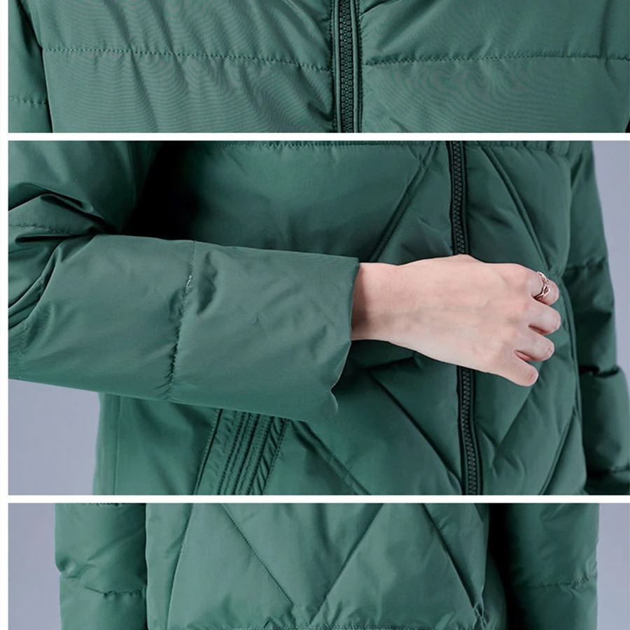 EB | Elegante unifarbene gerippte gesteppte Jacke mit Reißverschluss ideal für Herbst/Winter