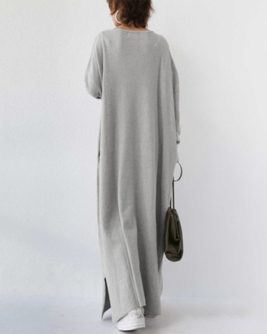 EB | Damenkleid mit V-Ausschnitt und Langen Ärmeln