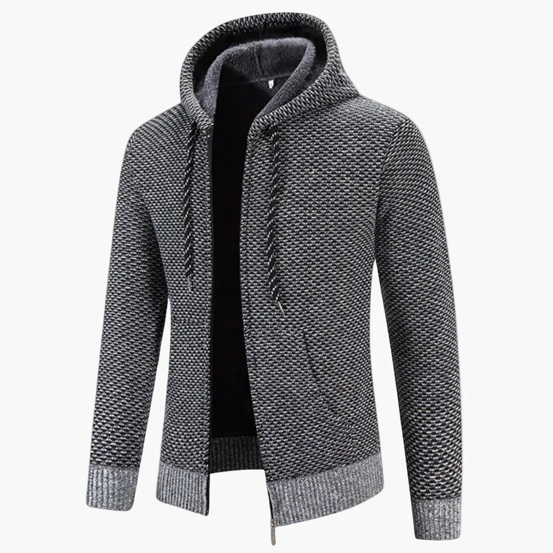 EB | Strick-Kapuzenjacke für Herbst und Winter - Komfortabler Freizeit-Hoodie mit Reißverschluss