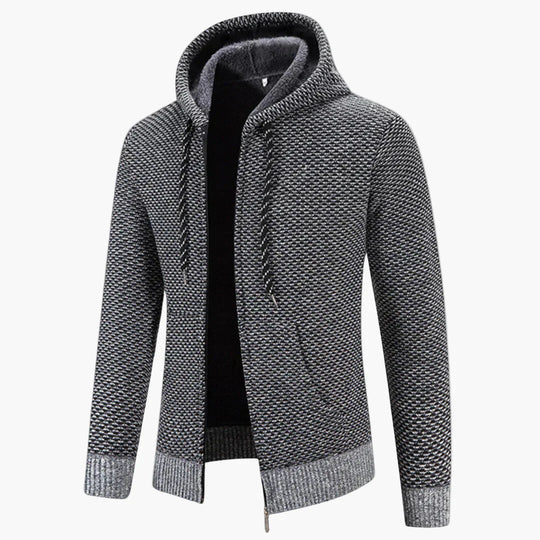 EB | Strick-Kapuzenjacke für Herbst und Winter - Komfortabler Freizeit-Hoodie mit Reißverschluss