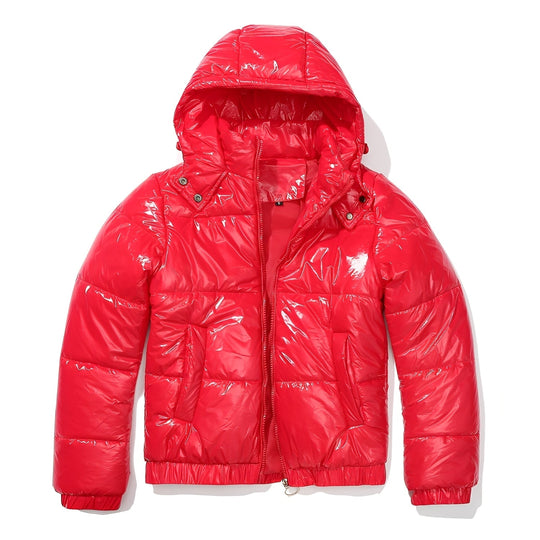 EB | Elegante, glanzvolle Damenjacke mit Kapuze