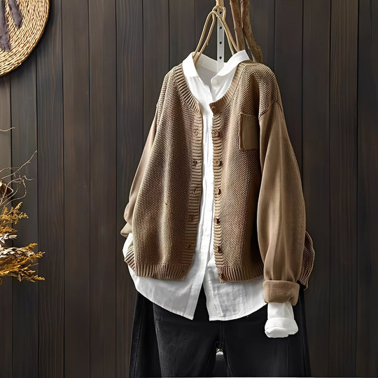 EB | Klassische, locker sitzende Strickjacke für Frauen