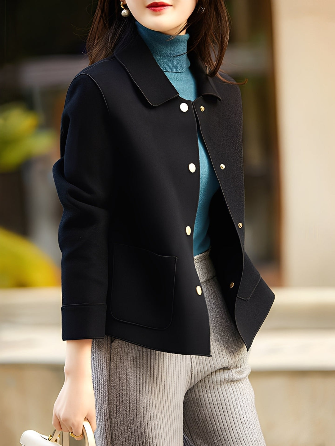 EB | Elegante, warme Damenjacke mit Knöpfen