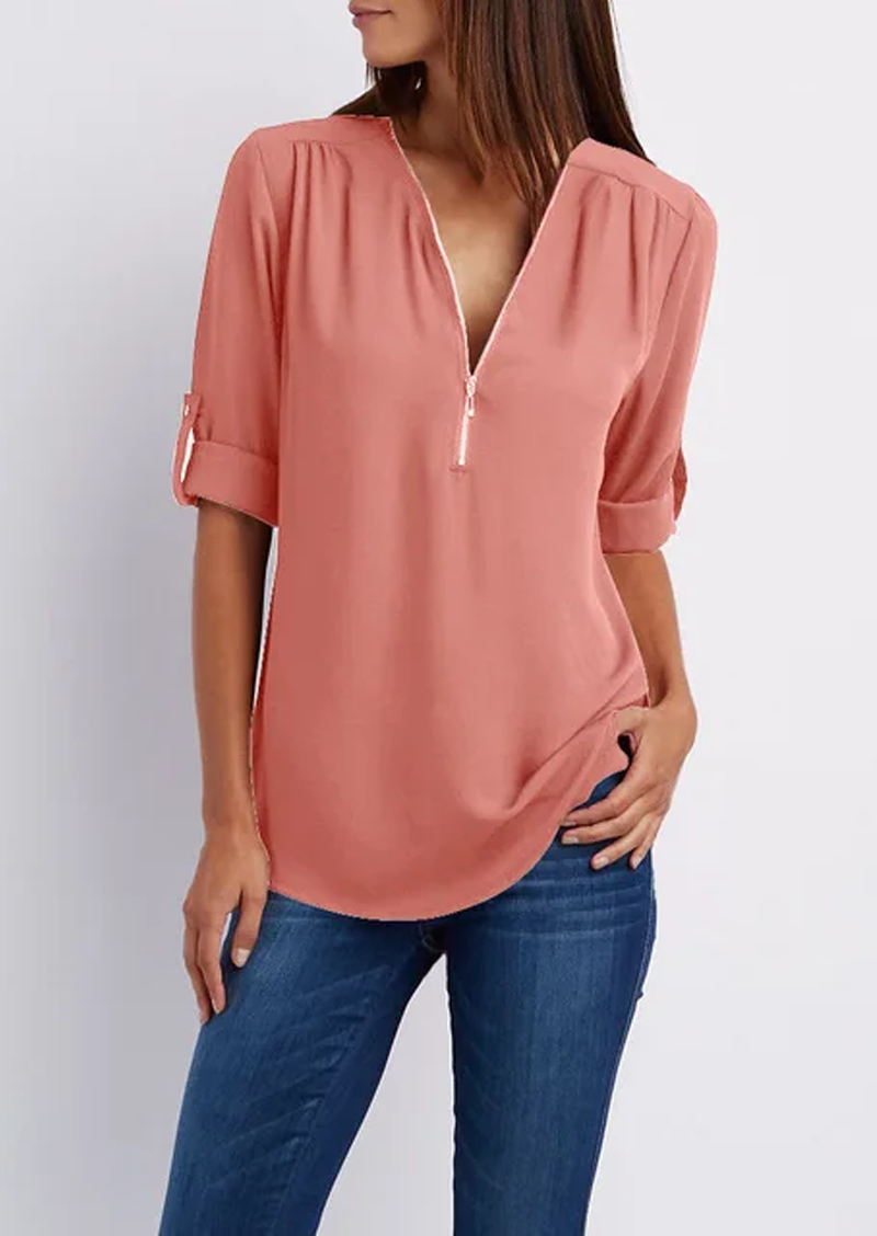 EB | Chiffonbluse mit Reißverschluss