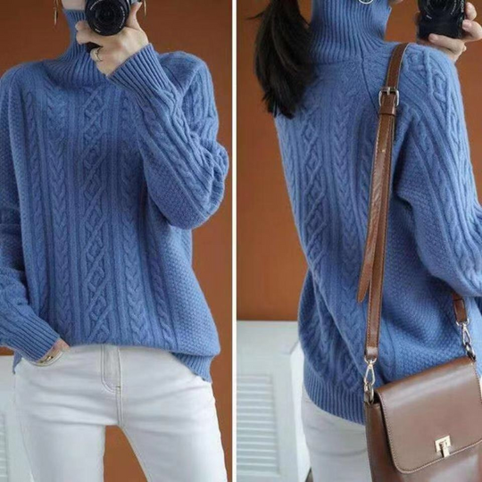 EB | Pullover aus Strick für Frauen mit warmem Rollkragen