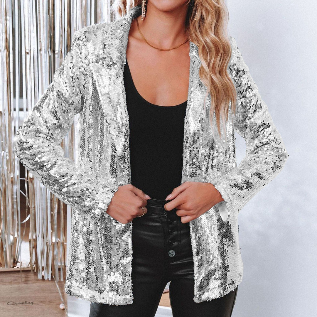 EB | Glänzender Pailletten-Blazer für Frauen