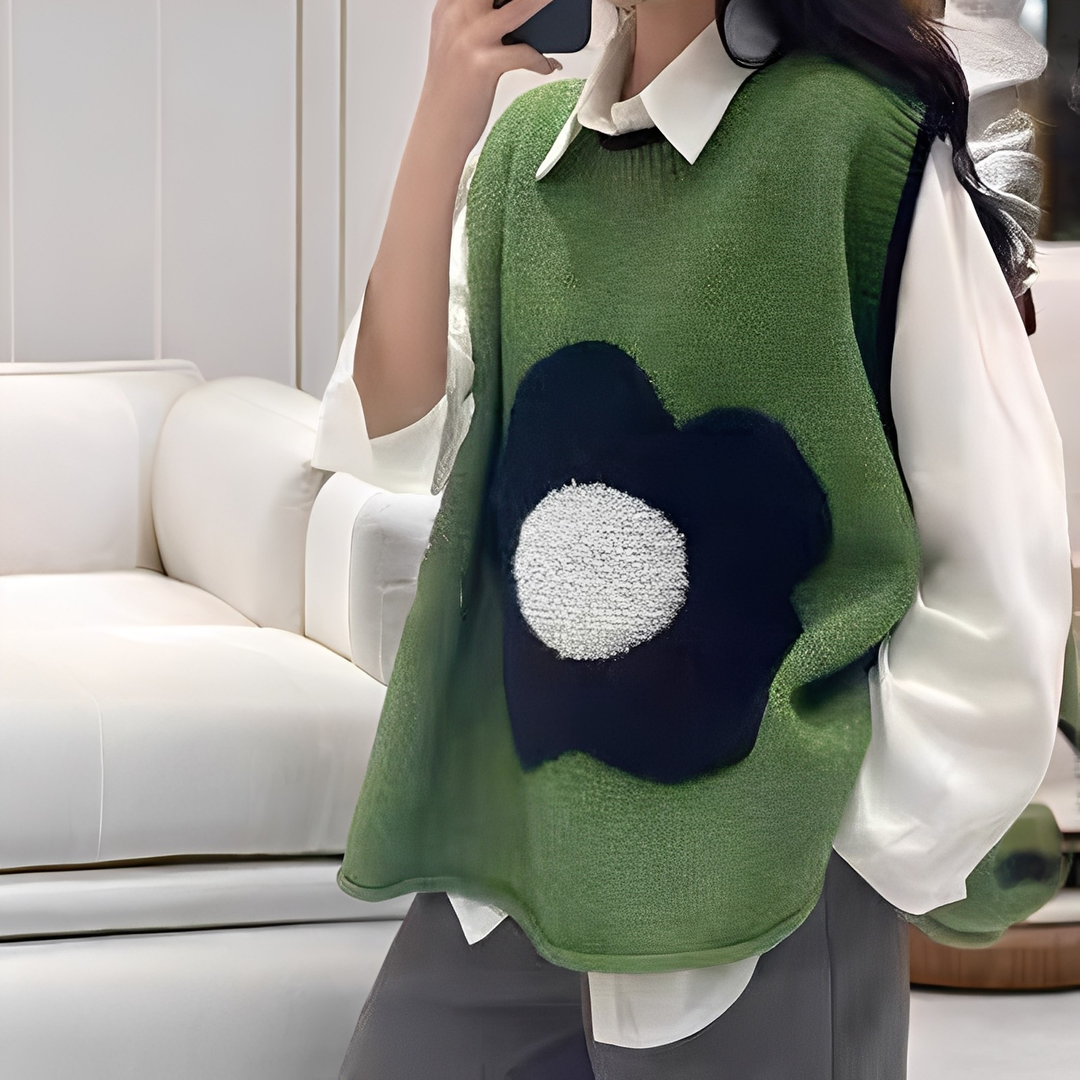 EB | Bequeme Weste mit Blumenmuster für Damen