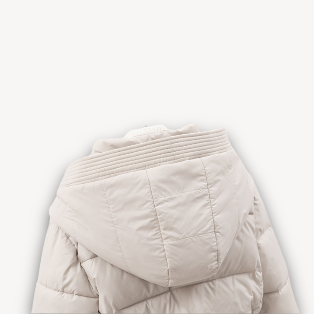 EB | Damen Pufferjacke mit Kapuze und Gürtel