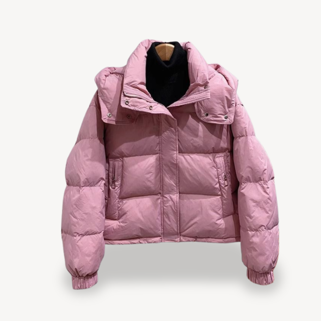 EB | Übergroße Damen Pufferjacke mit Hohem Kragen und Reißverschluss