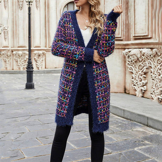 EB | Farbiger Langer Cardigan Polyester Warm, Bequem