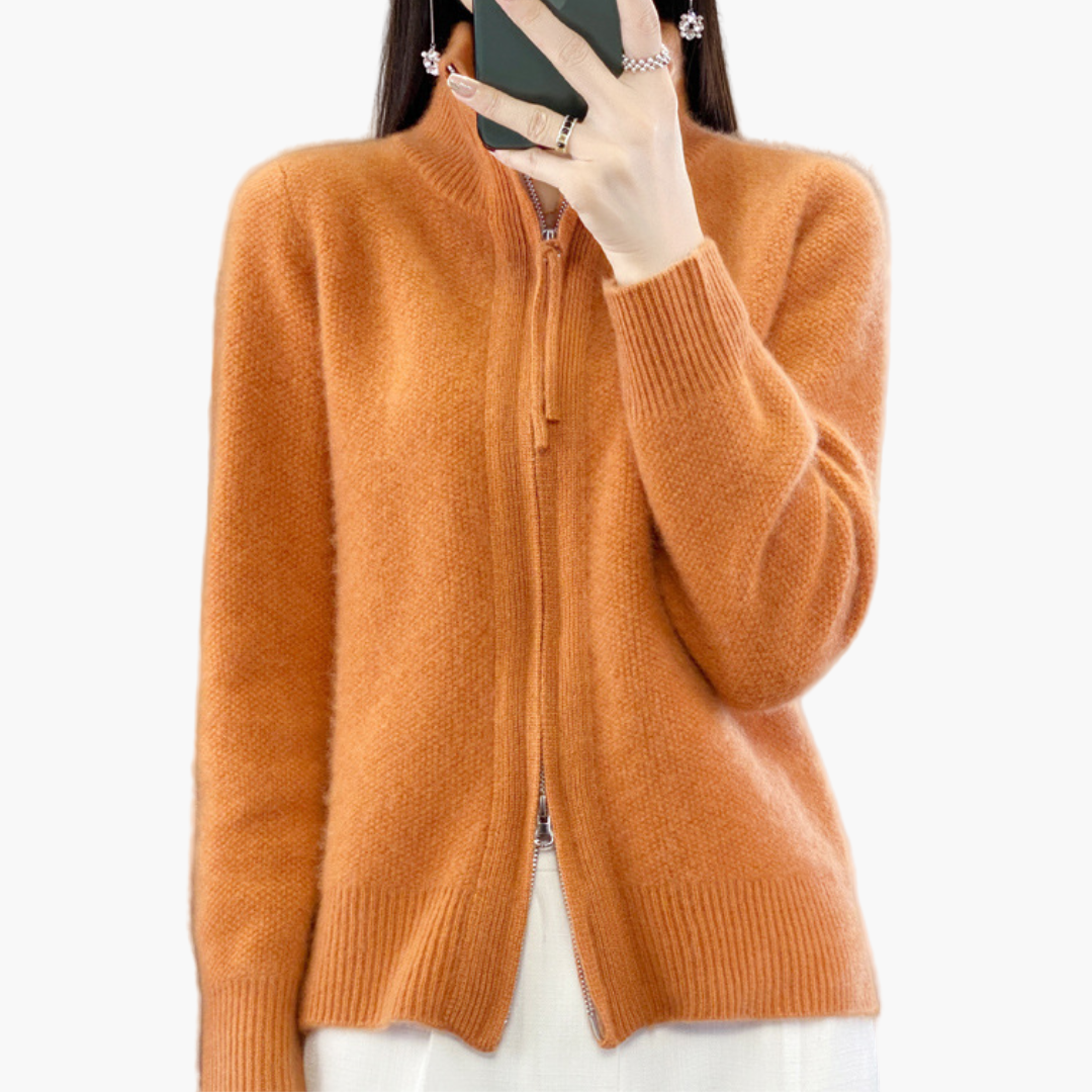 EB | Strickjacke mit Reißverschluss - Eleganter Casual Style für Alltag und Büro