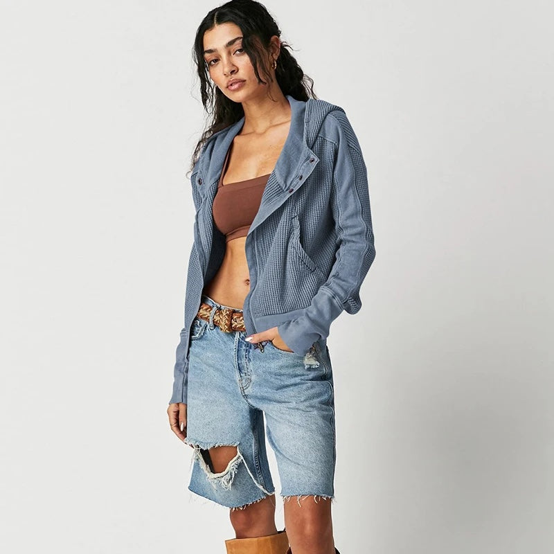 EB | Lässiger Hoodie mit Strukturiertem Gewebe Weich und Bequem Perfekt für Den Alltag