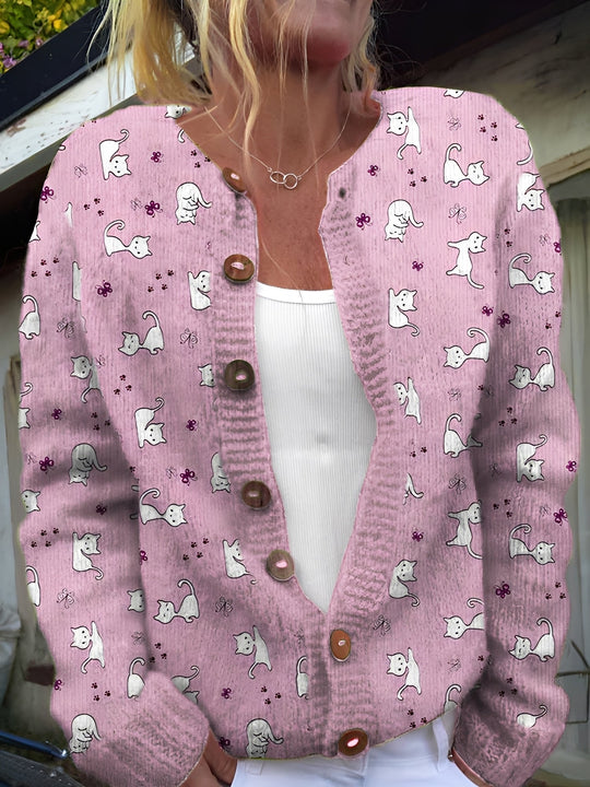 EB | Stilvolle Strickjacke mit Blumenmuster für Frauen