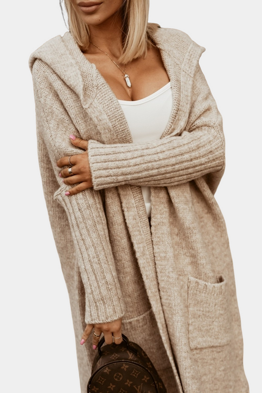 EB | Lange, locker geöffnete Damenstrickjacke