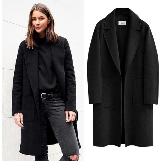 EB | Klassischer Winter Trenchcoat Für Damen Lang