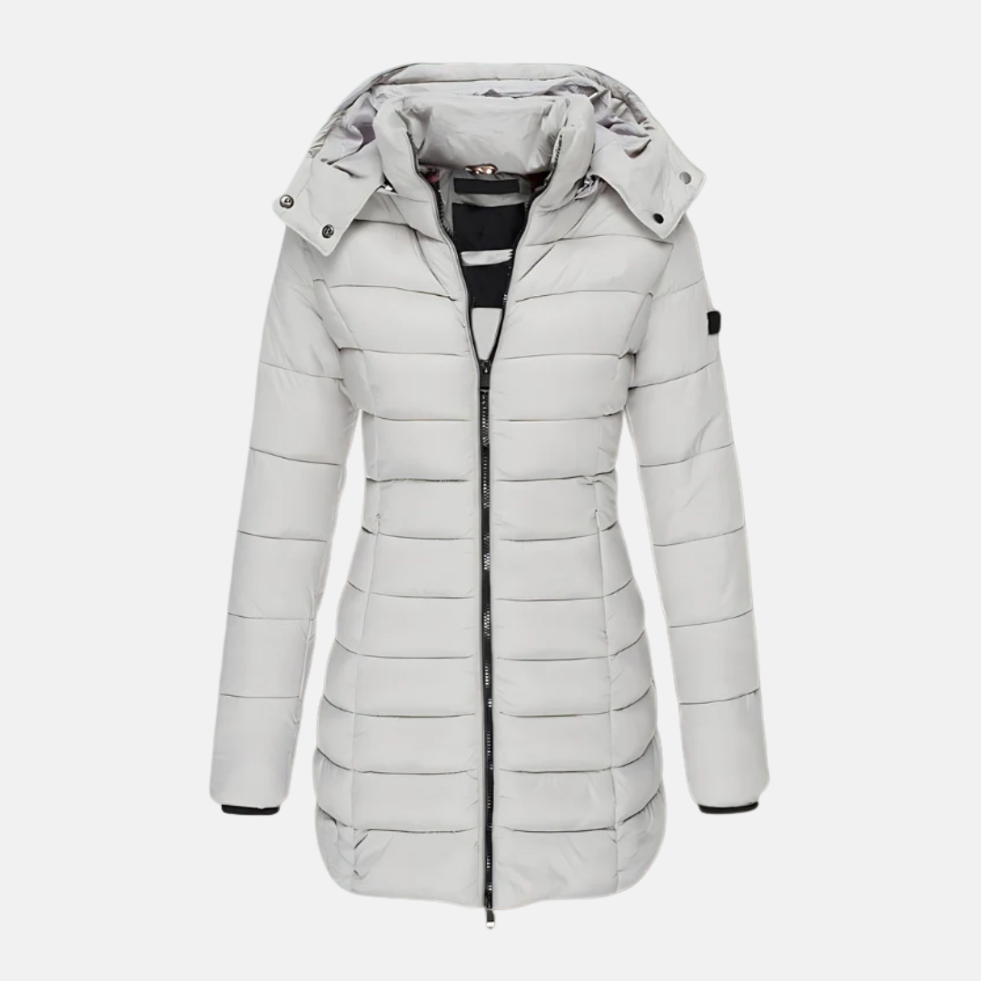 EB | Pufferjacke Slim Fit Oberschenkel Länge mit Kapuze