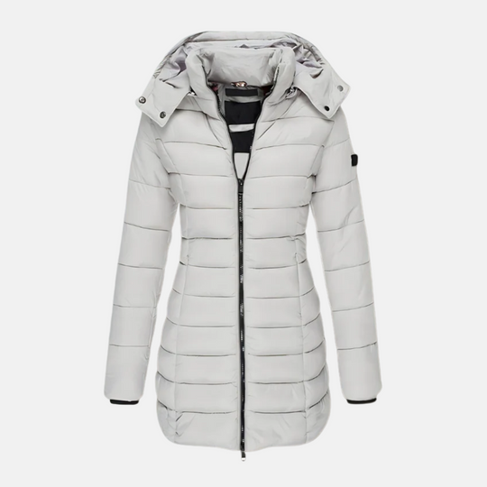 EB | Pufferjacke Slim Fit Oberschenkel Länge mit Kapuze