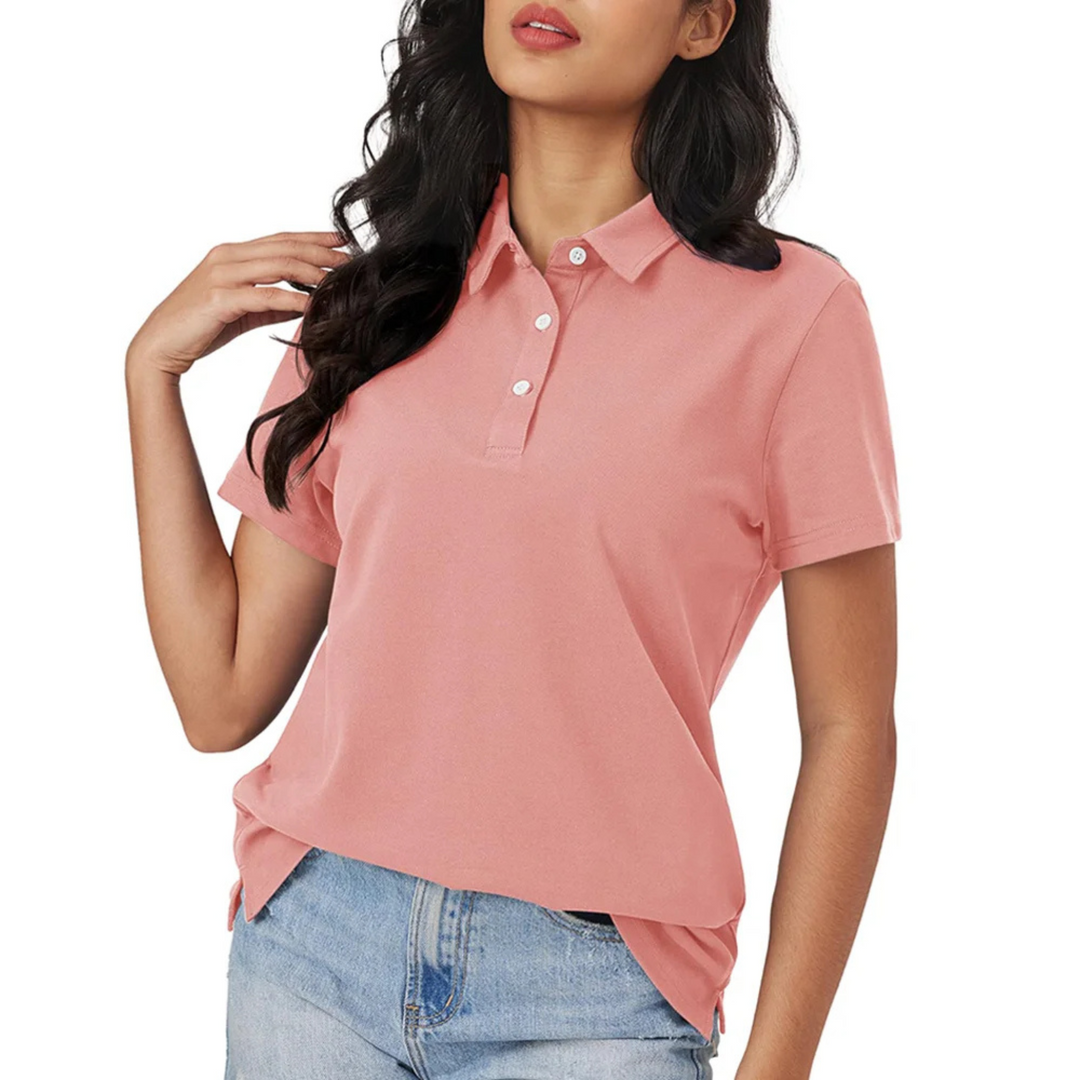 EB | Blaue Seide Atmungsaktiv Leichtgewicht Damen Polo