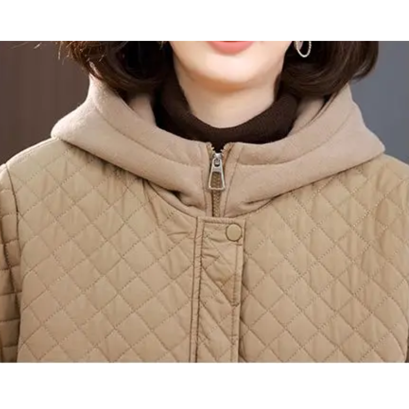 EB | Warme fleecegefütterte gesteppte Jacke in einfarbiger Ausführung mit Reißverschluss Ideal für Herbst/Winter