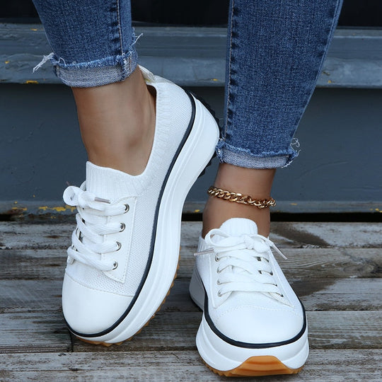 Thora Stilvolle Sneakers mit Dickeren Sohlen und Verstellbaren Schnürsenkeln EB