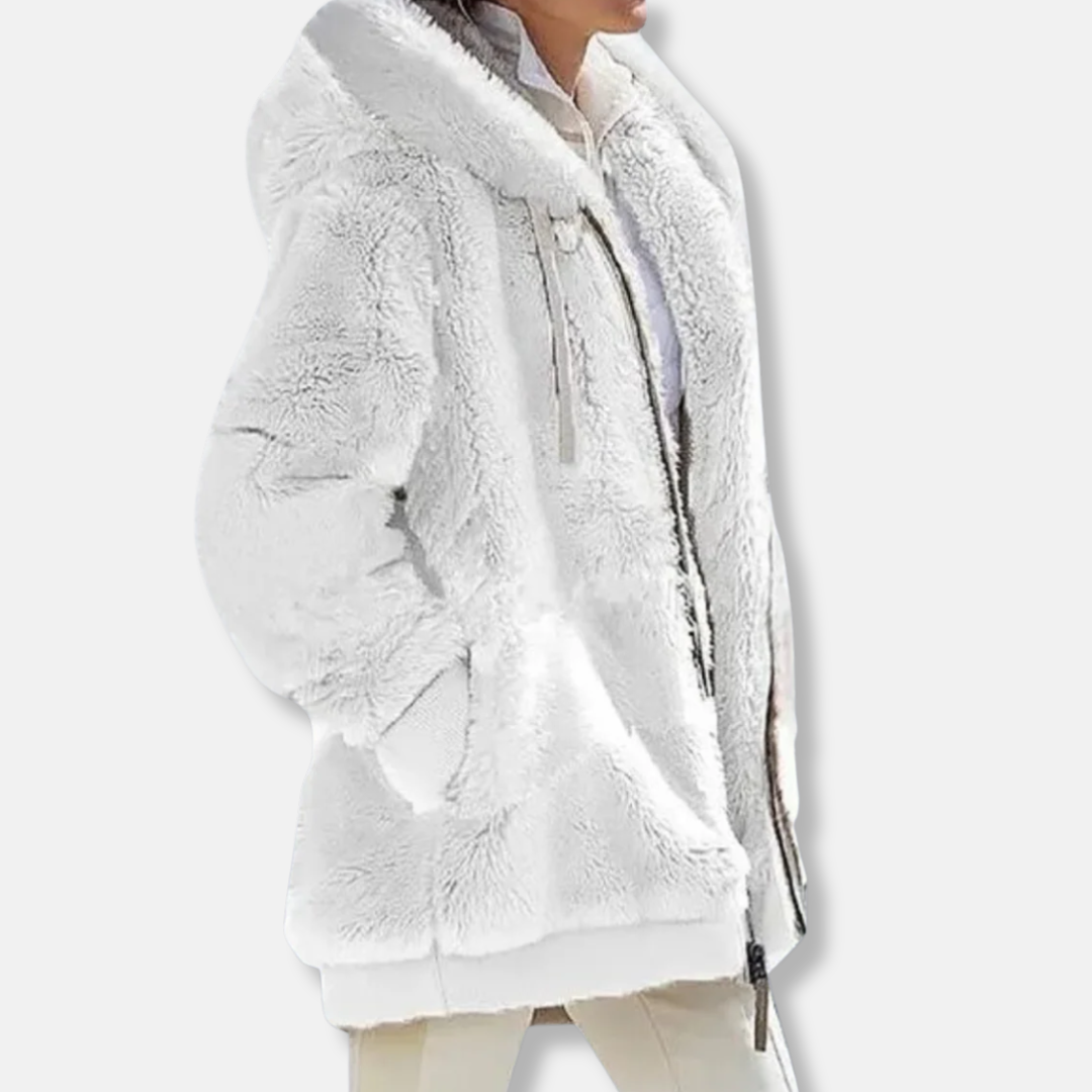 EB | Fleece Übergroße Fleecejacke Kapuzen-Reißverschlussjacke