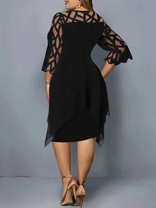 EB | Elegantes Plus Size Spitzen-Midi-Kleid