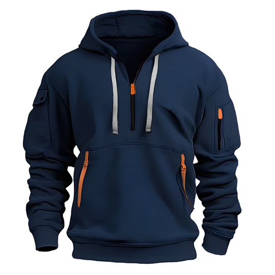 EB | Lässiger, lockerer Hoodie mit Reißverschluss für Männer