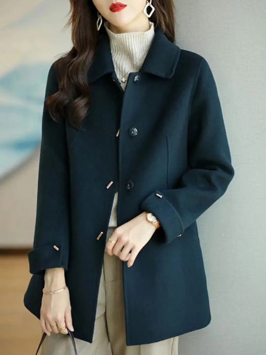 EB | Damen Klassischer Petite Trenchcoat Mit Spitzem Kragen
