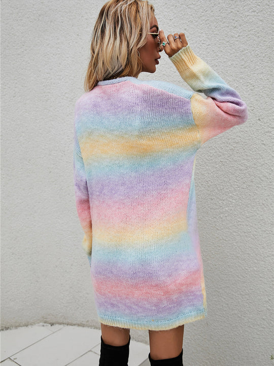 EB | Engel Flügel Vollgröße Gefütterte Offene Vorderansicht Gradient Cardigan