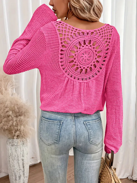 EB | Trendige Damen Sweater Gehäkelte Trendy, Komfortabel