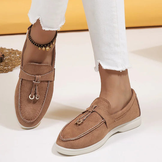 Damen-Loafers aus Wildleder mit geknoteter Quaste EB EB