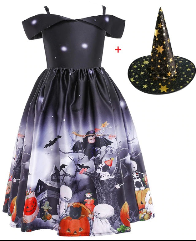 Heidi-Mode | Halloween Prinzessinkleid mit Halloween Druck