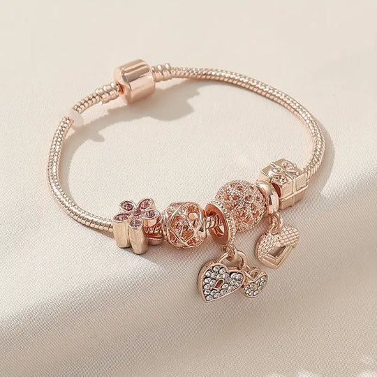 EB Modisches Armband mit Strasssteinen und Blumen