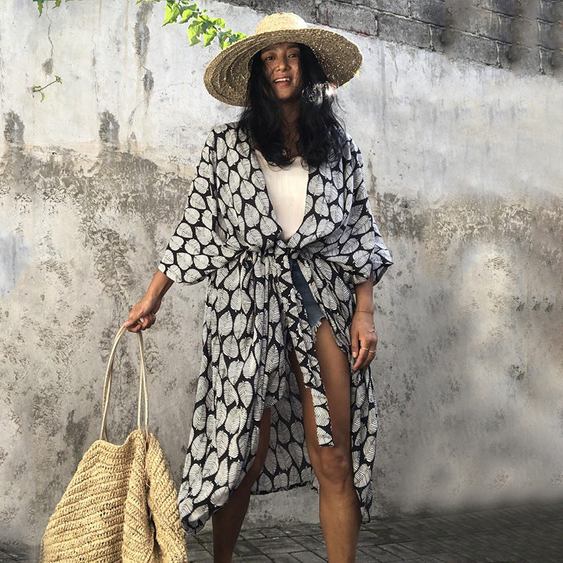 EB | Glamouröse Sonnenschutz Resort Strandkleid Cover Up