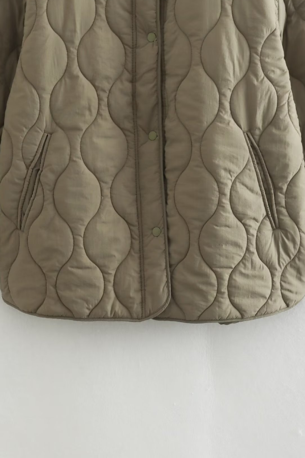 EB | Farbe Lockere Runde Hals Gepolsterte Jacke