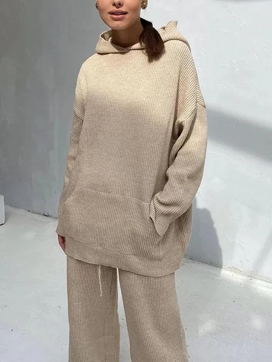 EB | Luxus Frau Hoodie Gestreiftes Set
