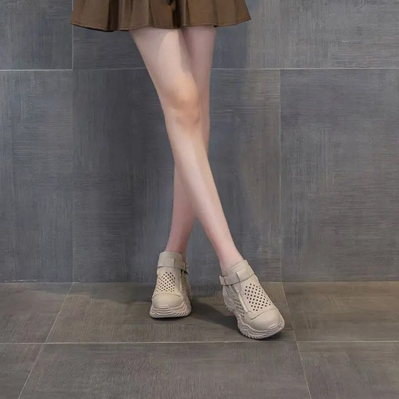 Atmungsaktive Sommer-Schuhe für Damen mit dicken Sohlen EB EB