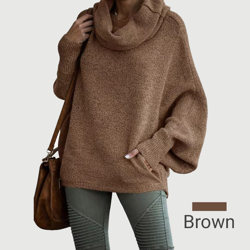 EB | Gemütlicher Batwing-Pullover mit Wasserfallausschnitt und Taschen