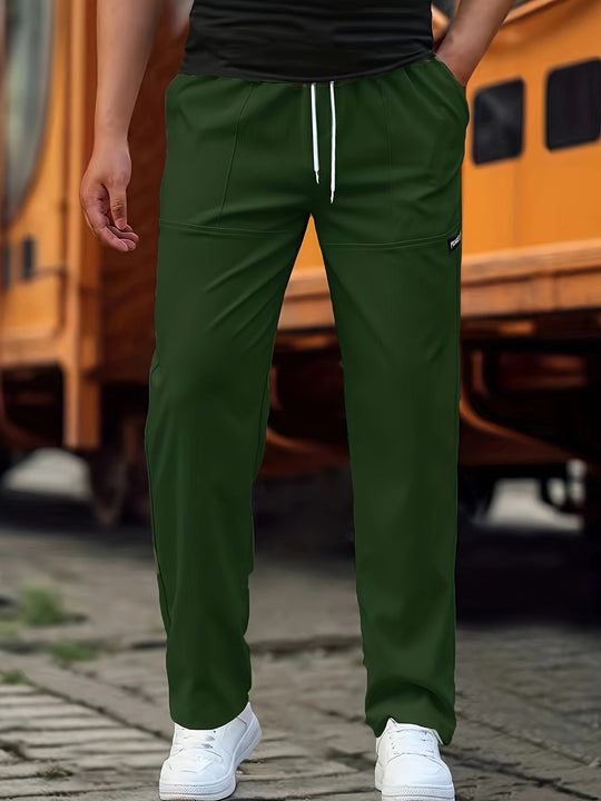 EB | Stilvolle Kordelzug Athletische Hosen mit Taschen für Herren