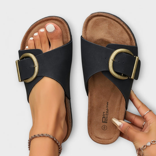 EB | Stilvolle Schnallen Slide Sandalen