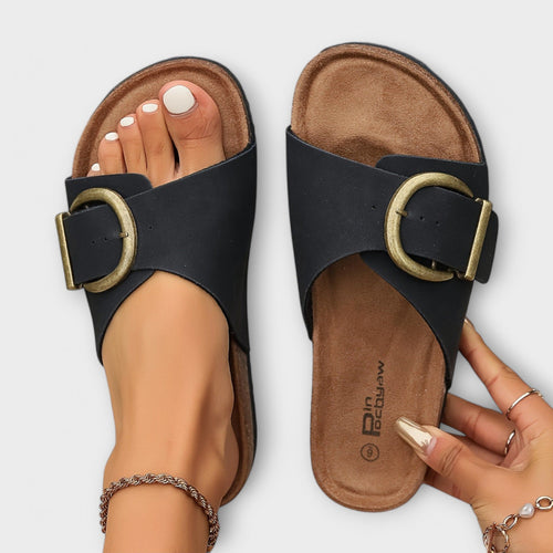 EB | Stilvolle Schnallen Slide Sandalen
