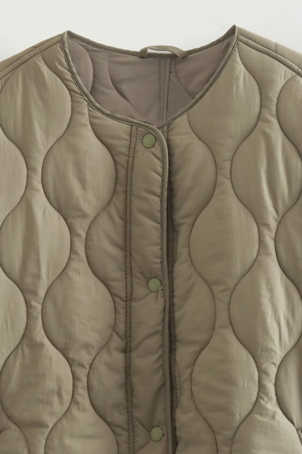 EB | Farbe Lockere Runde Hals Gepolsterte Jacke