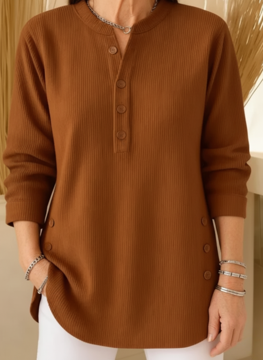 EB | Bequemer Pullover mit Schickem Knopfdetail