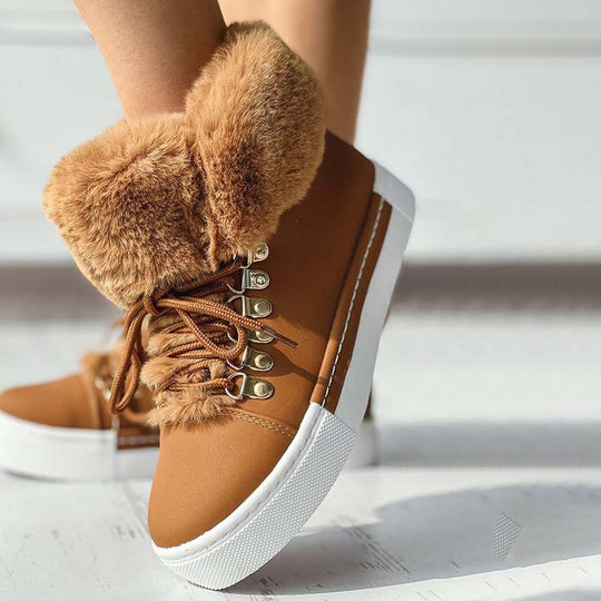 Warme Plüsch Plattform Stiefeletten EB