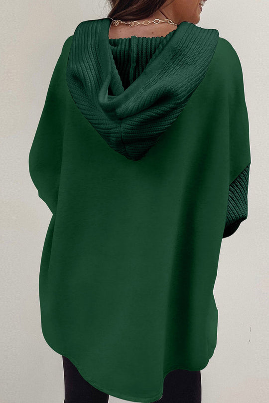 EB | Langärmelige Bluse mit Kapuze und Knöpfen Baumwollmischung Komfort und Stil